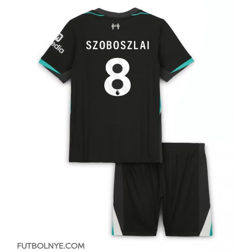 Camiseta Liverpool Dominik Szoboszlai #8 Visitante Equipación para niños 2024-25 manga corta (+ pantalones cortos)